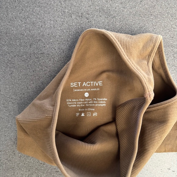 SET Active Camel Ribbed Top - Picture 3 of 3